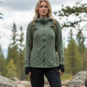 Columbia Women's Green Space Dye Full Zip Hoodie Lightweight Jacket Gorpcore 2X